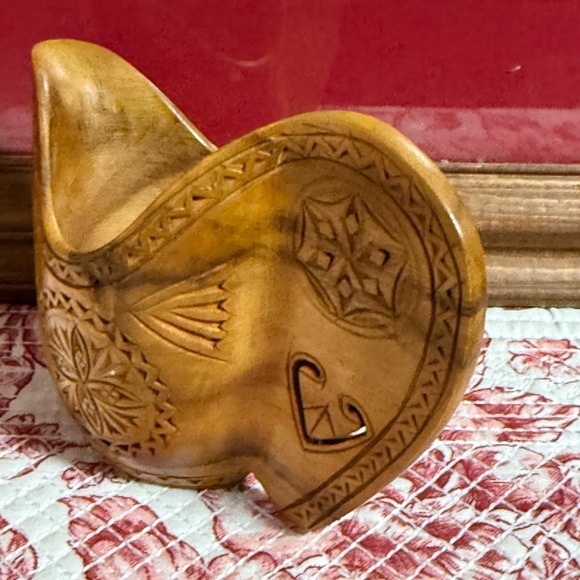 Carved Wooden Decorative Pitcher - Picture 5 of 16